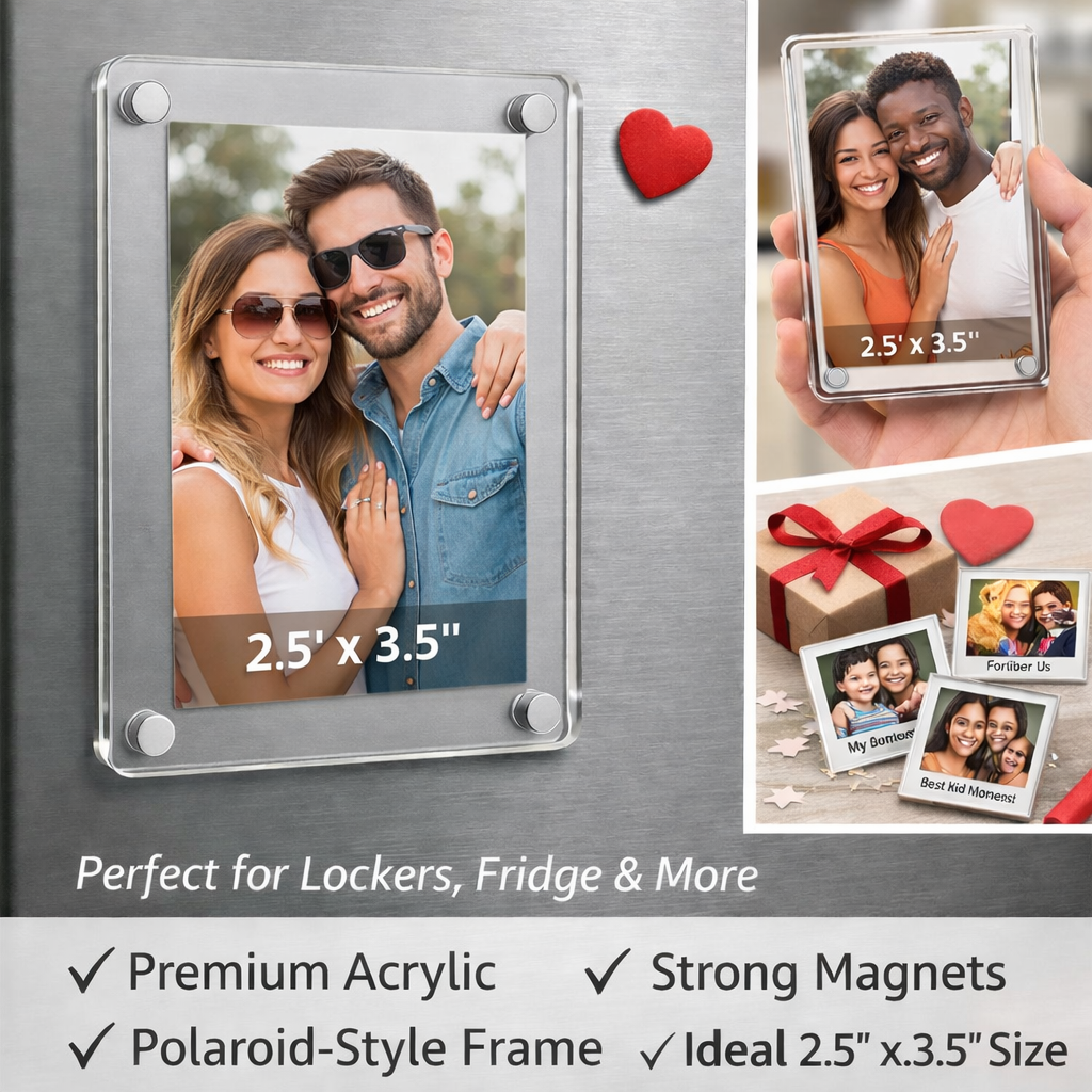 Polaroid Acrylic Fridge Magnet Photo Frame