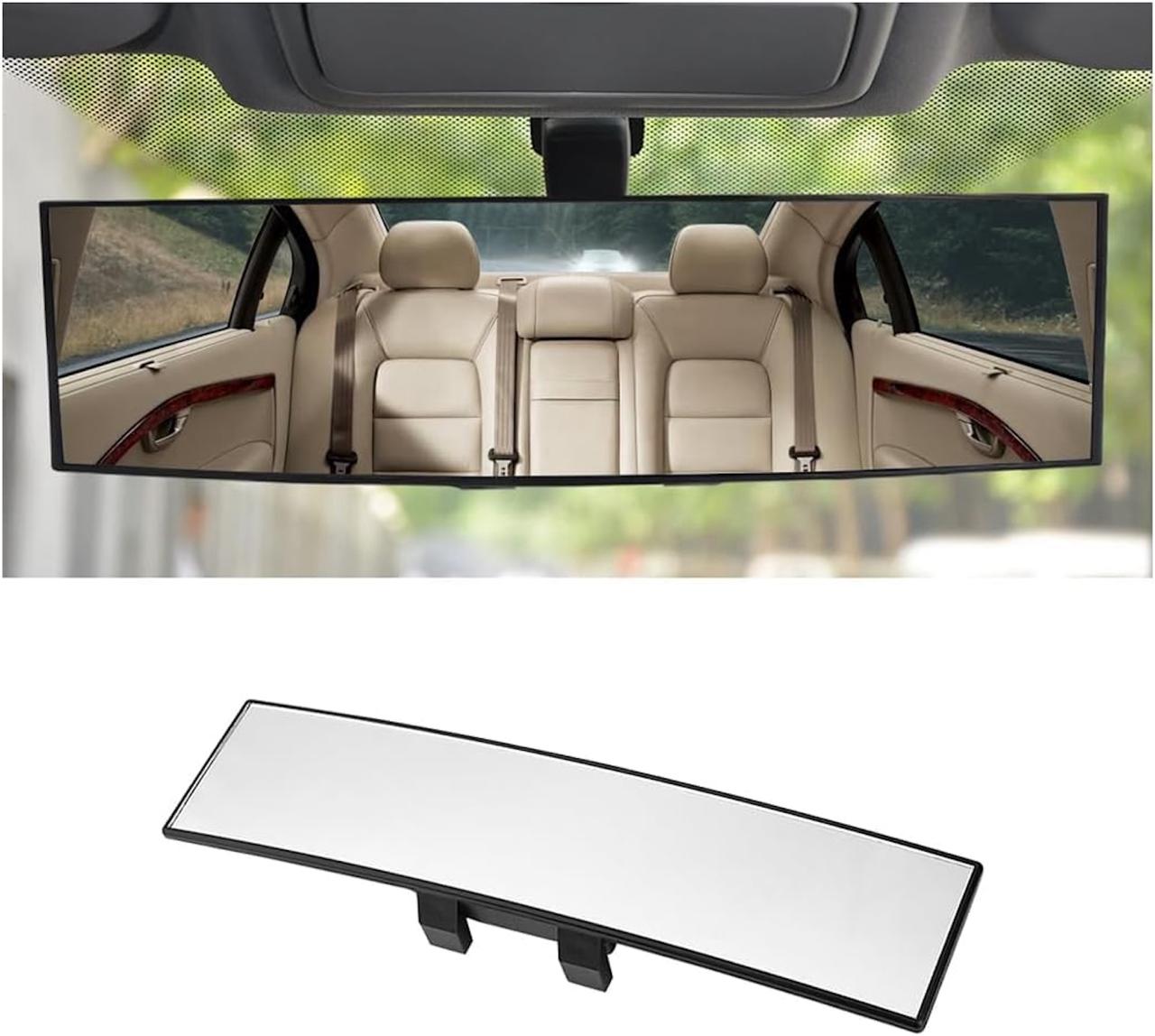 Panoramic Wide-Angle Rear View Mirror | Anti-Glare | Easy Clip-On Installation