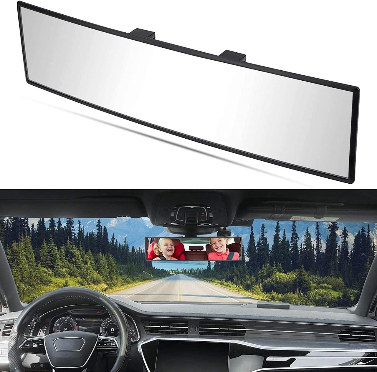 Panoramic Wide-Angle Rear View Mirror | Anti-Glare | Easy Clip-On Installation