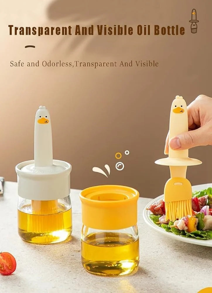 2-in-1 Oil Dispenser with Silicone Brush | Mess-Free Cooking & Baking Tool